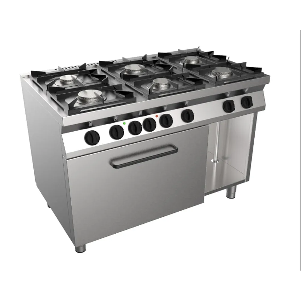 F7KUG6LE-aragaz-profesional-masina-gatit-casta-inox-gaz-gratar-fonta-6-arzatoare-putere-gaz-28.5kw-cuptor-electric-spatiu-depozitare-pecef-profesionale