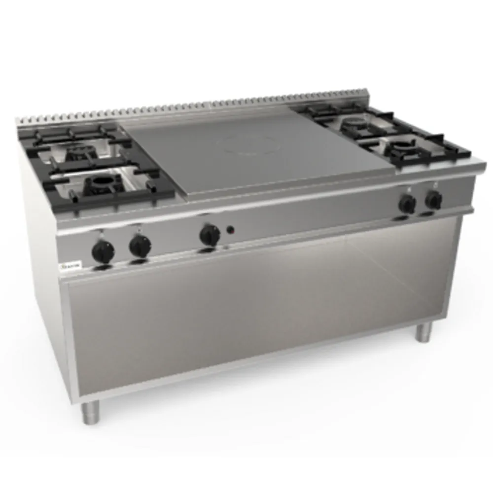 LQTPG8BA-masina-gatit-casta-inox-placa-radianta-banc-gaz-4-arzatoare-putere-gaz-37.8kw-seria-lady-q-900-suport-deschis-pecef-profesionale