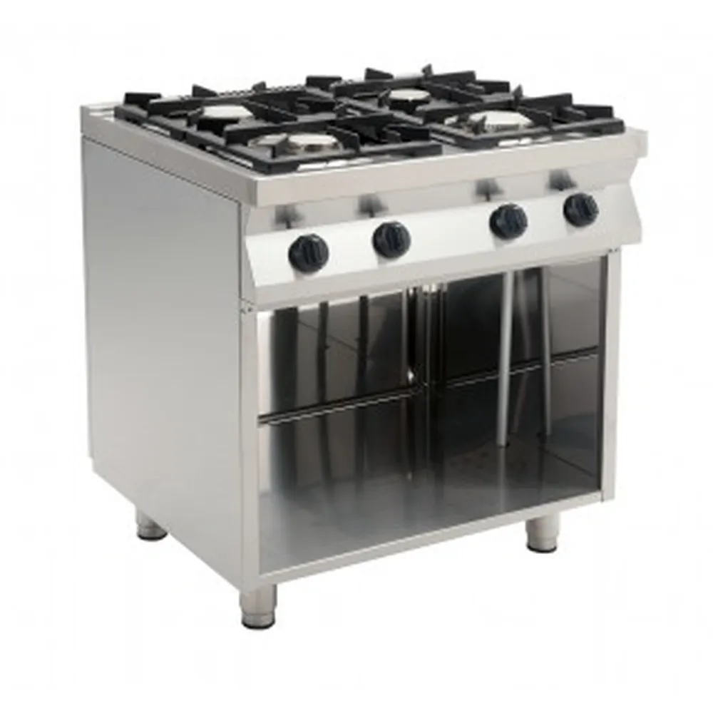 S7KUG4BA-aragaz-profesional-masina-gatit-casta-inox-gaz-gratar-fonta-aprindere-electrica-4-arzatoare-putere-gaz-15.4kw-spatiu-depozitare-pecef-profesionale