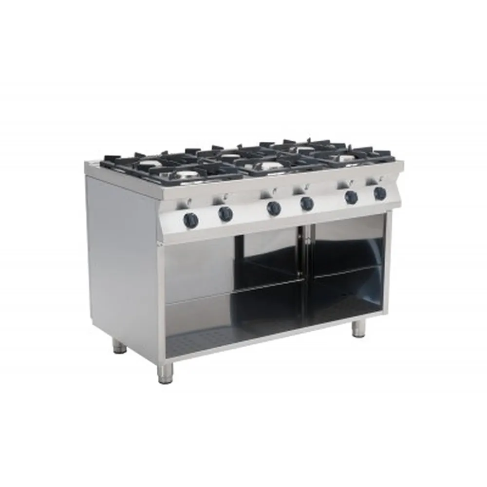 S7KUG6BA-aragaz-profesional-masina-gatit-casta-inox-gaz-gratar-fonta-aprindere-electrica-6-arzatoare-putere-gaz-23.1kw-spatiu-depozitare-pecef-profesionale