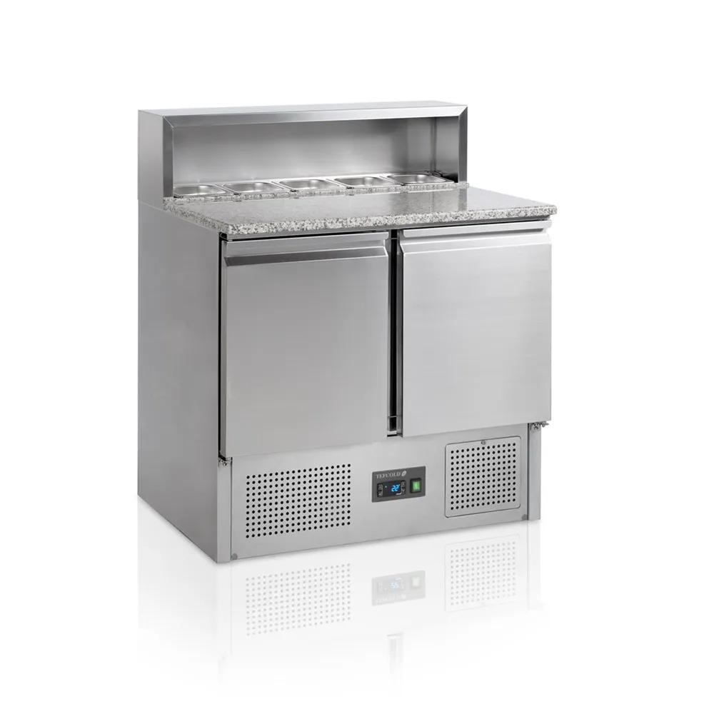 masa-rece-tefcold-pizza-fast-food-2-usi-compartiment-sosuri-blat-granit-+2-°c-+10-°c-volum-225-l-consum-anual-803kwh-pecef-profesionale-PT920
