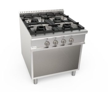 LQCUG4BA.2P1M1G-aragaz-profesional-masina-gatit-casta-inox-4-arzatoare-gaz-banc-putere-gaz-29.6-19.9kw-seria-lady-q-900-gratar-fonta-suport-deschis-pecef-profesionale
