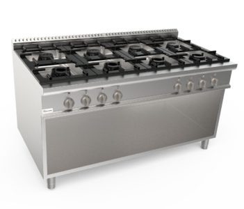 LQCUG8BA.3P3M2G-aragaz-profesional-masina-gatit-casta-inox-8-arzatoare-gaz-banc-putere-gaz-41.8-59.2kw-seria-lady-q-900-gratar-fonta-suport-deschis-pecef-profesionale