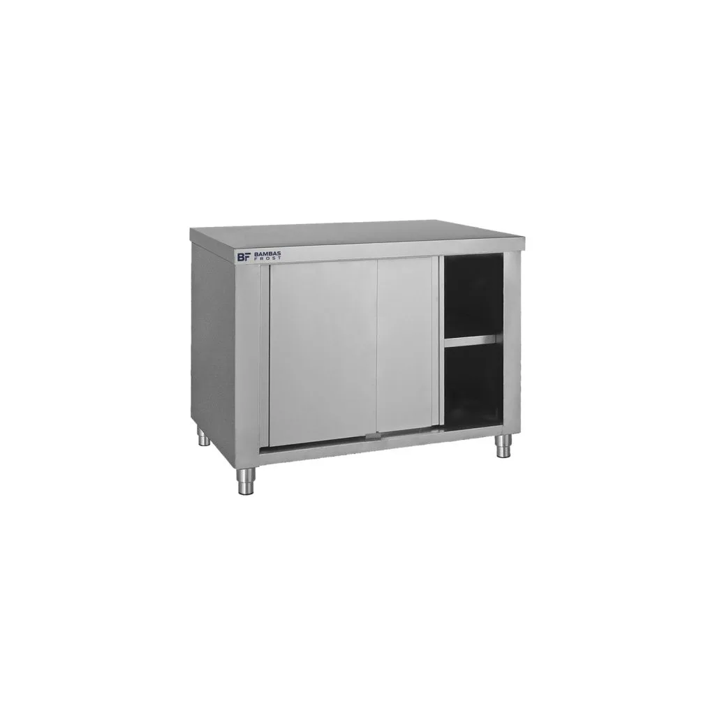 Dulap-din-inox-120-x-70-x-85-Bambas-cu-uși-glisante-pecef-profesionale-E120